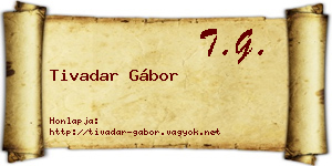 Tivadar Gábor névjegykártya
